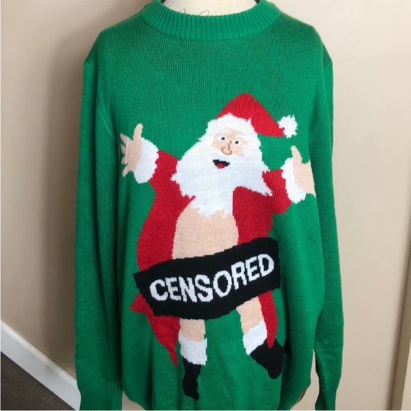 ✨Tipsy Elves Censored Santa Christmas sweater - Picture 2 of 6